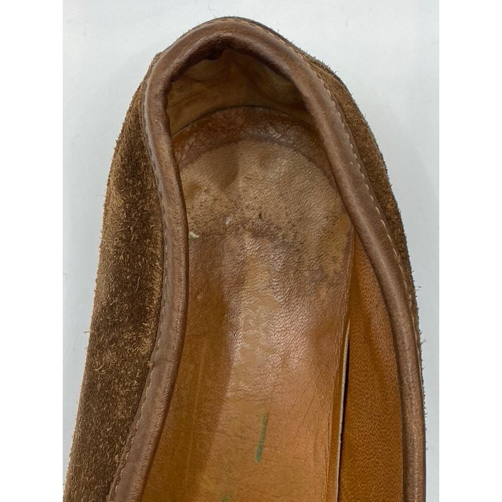 SALVATORE FERRAGAMO Men's Brown Vintage Round Toe Slip-On Leather Loafers SZ 5.5 - Picture 6 of 12
